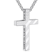 Cross Necklace for Men 316L Stainless Steel 22+2 Inches