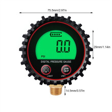 Digital Gas Pressure Gauge with 1/4 inch NPT Bottom