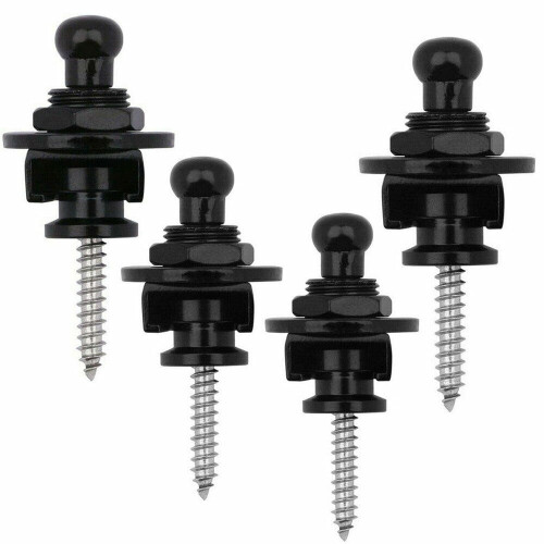 Guitar Strap Locks Schaller Style Black 4 pcs