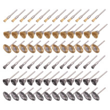 Wire Wheel Brushes Set Brass Steel 72 Pcs 1/8 Inch Shank