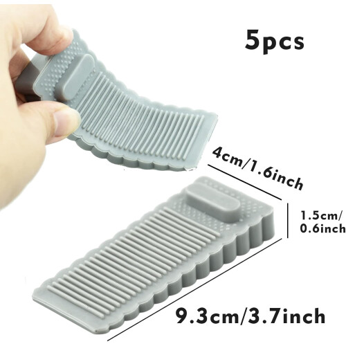 Clear Rubber Door Stops Heavy Duty 5 Pack Grey 1