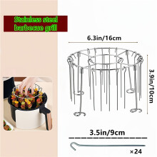 Edelstahl-Grill/24 Spieße/3QT-6QT Heißluftfritteusen/Must-have-Grills für die Küche und im Freien/Ideal zum Grillen von