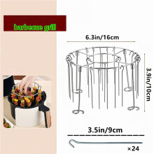 Heißes neues vertikales Grillspieß-Set mit 24 Spießen, kompatibel mit 3QT-6QT Heißluftfritteusen, Öfen und Essential für