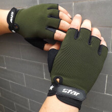 Men's Winter Gloves Antiskid Half-Finger Army Green