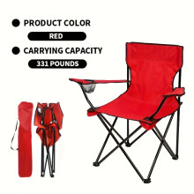 (Red) Chaise de pique-nique de Camping, chaise de pique-nique Portable, chaise de plage avec sac de transport, chaise de