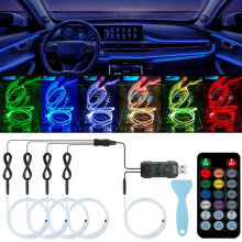 Car RGB LED Strip Light with APP and Music Control 5-in-1