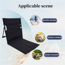 (Black) 1 st Outdoor Klapstoel met Rugleuning Geschikt voor Familie Camping, Picknick, Vissen, Strandgebruik, Aluminium Buis
