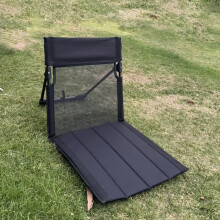 (Black) Outdoor ademende mesh opvouwbare rugleuning stoel, camping gazonstoel, draagbare grasstoel, geschikt voor kamperen,