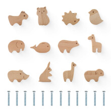 Poignée de tiroir ronde en bois en forme d'animal pour meubles