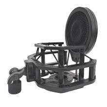 Professionele microfoonschokdemper met filter.