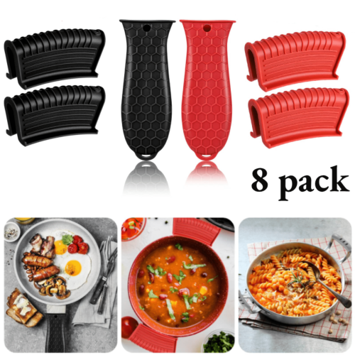 Poignées de cuisson en silicone résistantes à la chaleur (lot de 8)