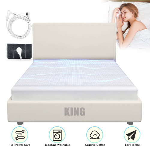 Σεντόνι King Size με Γείωση από Οργανικό Βαμβάκι Ασημί Ίνες 1