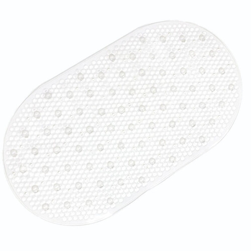 Rutschfeste Duschmatte aus PVC, transparent, rund oder oval, 1 Stück
