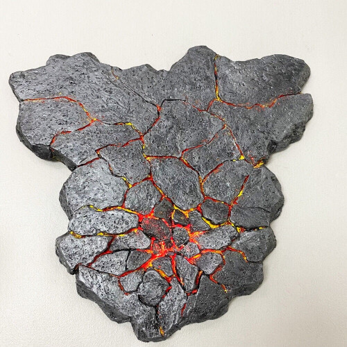 LED-lys Anime Magma Crack-figur Battle Base sort grå