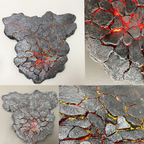 LED-lys Anime Magma Crack-figur Battle Base sort grå 1