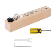 Kids Fine Motor Skills Development Toy Wooden Screw-8 holes