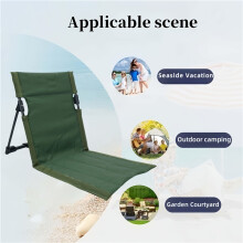 (green) Silla plegable para exteriores con respaldo, adecuada para acampar en familia, Picnic, pesca, uso en la playa, tubo de