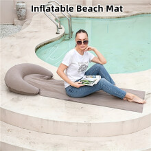 (Coffee) Sofá inflable al aire libre, estera al aire libre, a prueba de arena, adecuado para acampar al aire libre y picnics,
