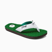 Reef Mens Mulligans II Golf Faux Grass Novelty Sandals Thongs Flip Flops - White