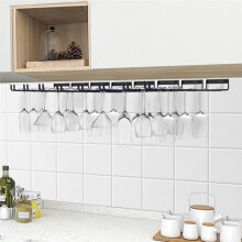 4 Soportes para Copas de Vino, Soporte de Hierro para Copas de Vino, Colgador de Almacenamiento para Copas de Vino de Montaje en Pared para Bares y