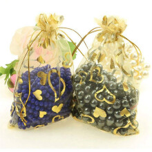 400 Stücke 9X12 cm Sheer Kordelzug Herz Organza Schmuck Beutel Hochzeit Weihnachten Favor Geschenk Taschen (Gold)