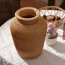 2X Wicker Basket Rattan Hanging Flowerpot Flowerpot Flower Storage Basket Wicker Vase Rustic Woven Flower Basket Pot