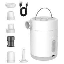 Outdoor Multifunctional Portable Electric  Lithium Battery Wireless Air Pump/Inflator with Light Black