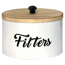 1 Pieza, Contenedor de Almacenamiento de Filtro para Mostrador, Caja de Madera, Accesorio para Bar de Café