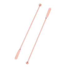 10Pcs Stainless Steel Stirrer Beverage Stirrers Stir Cocktail Swizzle Stick-Rose Gold-Straight Bar,19cm