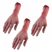 3X Bloody Horror Scary Halloween Prop Fake Severed Life Size Arm Hand House 19 X 10.5cm