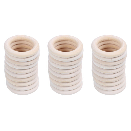 3X Holzringe Natur, Durchmesser 50mm