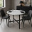 (White Marble) 80cm Round Wooden Dining Table w/ X Frame Legs 5
