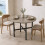 (Greige Oak) 80cm Round Wooden Dining Table w/ X Frame Legs 3