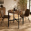 (Rustic Oak) 80cm Round Wooden Dining Table w/ X Frame Legs 4