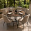 (Rustic Oak) 80cm Round Wooden Dining Table w/ X Frame Legs 5