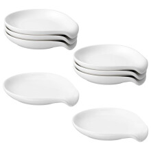 Keramik-Löffelablage-Set mit Halter, 8er-Pack Weiße Besteckablagen für Herdplatten, Kaffee- und Teelöffel