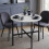 (White Marble) 80cm Round Wooden Dining Table w/ X Frame Legs 3