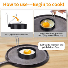2X Molde Redondo para Fazer Panquecas de Ovo, Molde Circular Antiaderente, Ferramenta de Cozinha para Fritar McMuffin ou Moldar Ovos