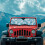 Parasole pieghevole per parabrezza, design ibisco blu, per Jeep 2