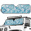Parasole pieghevole per parabrezza, design ibisco blu, per Jeep 5