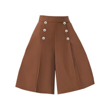Dames cropped culottes met wijde pijpen, caramelkleurig, maat XL