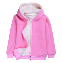 Mädchen Kapuzenjacke mit Reißverschluss, Rosa, 4-5 Jahre