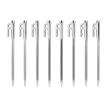Tent Stakes Pegs Heavy Duty Steel Tent Stakes Pegs W Hook Hole Design for Outdoor Backpacking Camping Tent Canopy