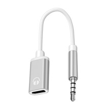 Type C naar 3,5 mm auditieve converterkabel Duurzaamheid-Zilver