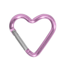 Aluminiumlegeringen sleutelhangerclip Lichtgewicht hartvorm-Roze