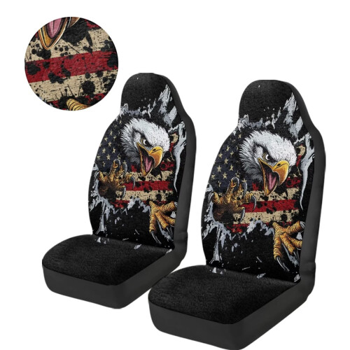 Καλύμματα καθισμάτων αυτοκινήτου American Flag Bald Eagle, σετ 2 τεμαχίων, μπροστά 2