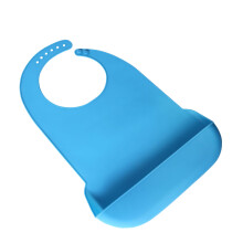 Bavoir en Silicone pratique lavable, aide à-Bleu marine