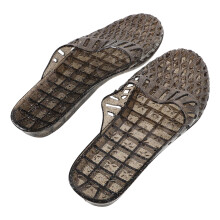 Pantuflas negras transparentes de gelatina antideslizantes de PVC para mujer (1 par)