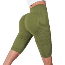 High Waist Yoga Pants for Women capris Leggings-Green XL