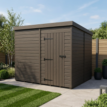 8x8 Pent Composite Shed Tanalised (Single Door, No Windows)